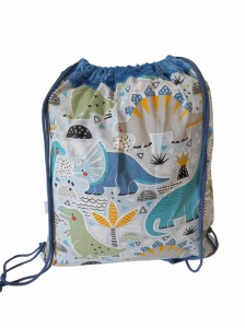 Worek na pościel  Bawełniany 50x60 Dinozaury z niebieskim Minky    