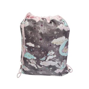 Worek do Przedszkola na pościel  Bawełniany 50x60 Jednorożec z różowym Minky 