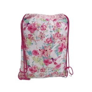 Worek do Przedszkola na pościel  Bawełniany 50x60 Rajski ogród z różowym Minky   