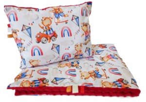 Kołdra Minky 160x200, 150x200  lub 140x200 i poduszka pieski w pojazdach