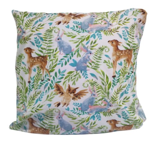 poszewka na poduszkę dla dzieci 40x40cm na jasiek bawełniana w sarenki w lesie.jpg