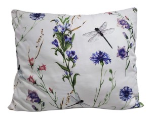 Poszewka na poduszkę 50x60 cm bawełniana  Ważka i polne kwiaty