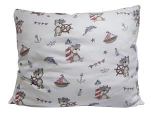 Poszewka na poduszkę 50x60 cm bawełniana  Miś marynarz