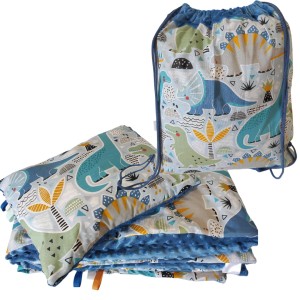 Pościel Minky do Przedszkola 100x135 30x40 z Workiem zestaw z poduszką Dinozaury