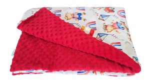 Kocyk Minky kołderka 160x200 wesołe pieski czerwone minky