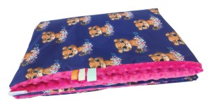 Kocyk Minky kołderka 160x200 wesołe kotki fuksja minky