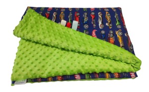 Kocyk Minky kołderka 160x200 super cars szybkie autka z zielonym minky