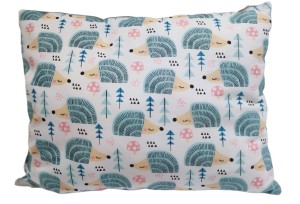 Poduszka Minky Bawełna 30x40 / 40x40 / 50x60 –Miętowe jeże z szarym Minky  Miękka, Ozdobna, do Spania, dla Dzieci 