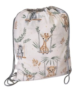 Worek na pościel  Bawełniany 50x60 Egzotyczne zwierzaki z szarym Minky   