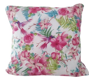 Poszewka na poduszkę 40x40 cm bawełniana z suwakiem Rajski ogród w kwiaty dla dziewczynki