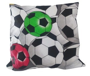 Poszewka na poduszkę 40x40 cm bawełniana z suwakiem Piłka nożna dla chłopca