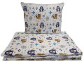 poszewka na kołdrę 120x90, poszewka na poduszki 60x40 bawelniana wzor lesne zwierzeta.jpg