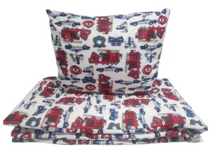Pościel dla dzieci 120x90 cm – Bawełna 100% | Motyw Straż pożarna, policja