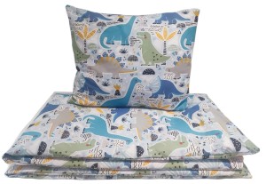 Pościel dla dzieci 120x90 cm – Bawełna 100% Motyw Dinozaury