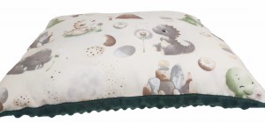 Poduszka Minky Bawełna 30x40 / 40x40 / 50x60 – Dinozaury butelkowy zielony Minky  Miękka, Ozdobna, do Spania, dla Dzieci 