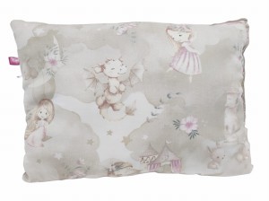 Poduszka Minky Bawełna 30x40 / 40x40 / 50x60 – Pastelowa księżniczka z beżowym Minky  Miękka, Ozdobna, do Spania, dla Dzieci  