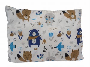 Poduszka Minky Bawełna 30x40 / 40x40 / 50x60 – Leśne zwierzęta z beżowym  Minky  Miękka, Ozdobna, do Spania, dla Dzieci