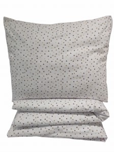 Pościel bawełniana 100x135 + 60x40 – Beżowe i brązowe trójkąty na białym tle | Skandynawski minimalizm