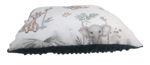 Poduszka Minky Bawełna 30x40 / 40x40 / 50x60 –Zwierzęta na huśtawce z butelkowym zielonym Minky Miękka, Ozdobna, do Spania, dla Dzieci 