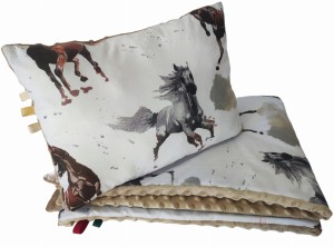 Kołdra Minky 160x200, 150x200  lub 140x200 i poduszka Konie