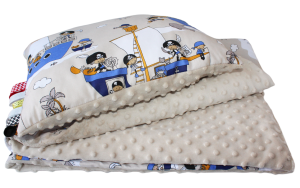 Kocyk i poduszka Minky do Przedszkola i żłobka 70x140, 100x135, lub  100x150 Statek piracki