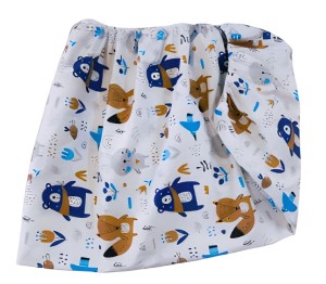 Prześcieradło z gumką bawełniane 60x120 do łóżeczka Leśne zwierzęta