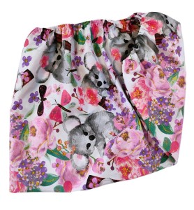 Prześcieradło z gumką na łóżko 90x200 Koala w kwiatach