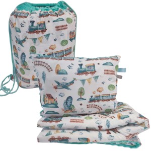 Pościel Minky do Przedszkola z Workiem 100x135 30x40 zestaw z poduszką Ciuchcia