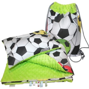 Pościel Minky 100x135 30x40 do Przedszkola z Workiem zestaw z poduszką Piłka nożna
