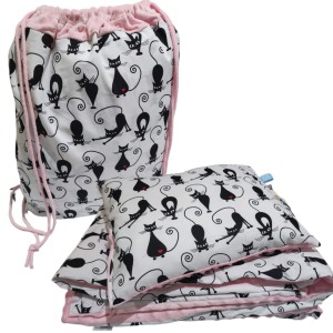 Pościel Minky do Przedszkola z Workiem  100x135 30x40 zestaw z poduszką Koty