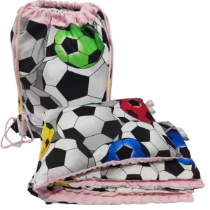 Pościel Minky dla dziewczynki do Przedszkola z Workiem 135x100  30x40 zestaw z poduszką Piłki z różowym Minky