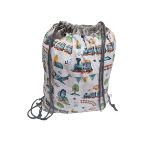 Worek na pościel  XL Ciuchcia z szarym Minky 60x70