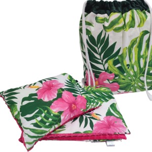 Pościel Minky do Przedszkola z Workiem 100x135 30x40  zestaw z poduszką Rajski kwiat