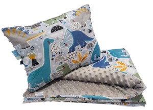 Kołdra Minky 160x200,150x200  lub 140x200 i poduszka Dinozaury