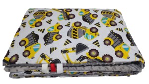 Kocyk Minky kołderka 160x200 Koparka Pojazdy budowlane